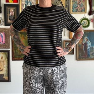 Vintage Metallic Striped Top